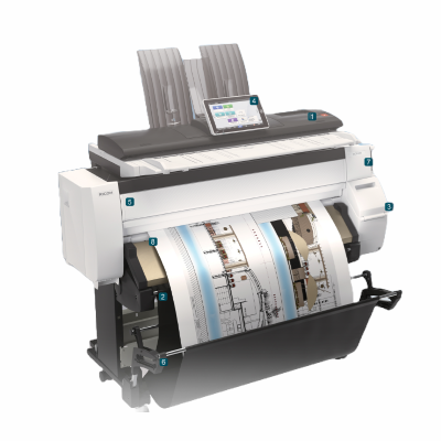 Ricoh IM CW2200 spalvinis plataus formato spausdintuvas /  daugiafunkcinis spausdintuvas